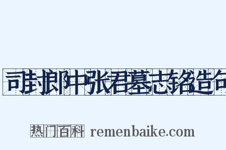 司封郎中张君墓志铭造句是什么意思的图片